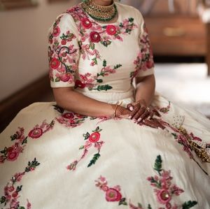 Sabyasachi inspired bridal floral Lehenga